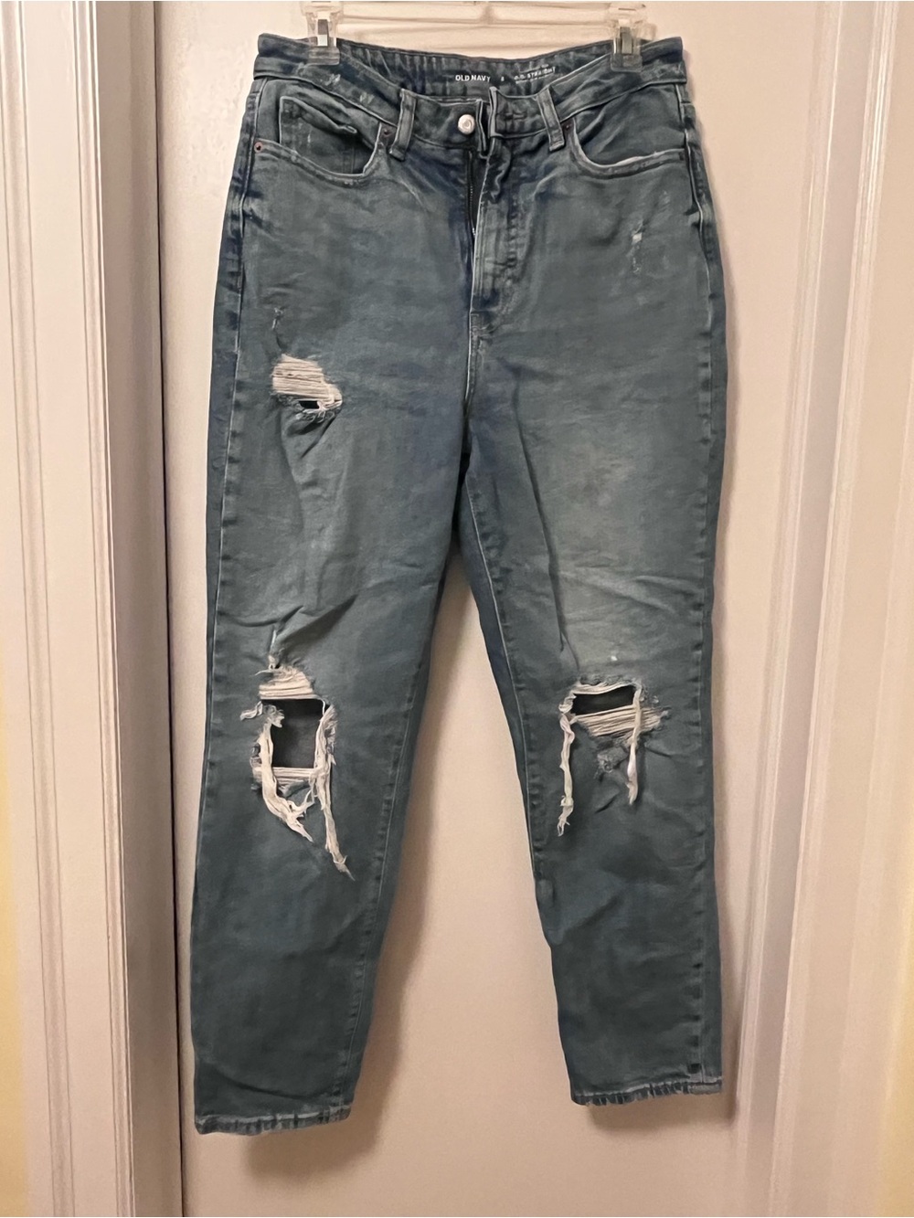 Old Navy Women's Distressed Boyfriend Jeans - Slate Teal
